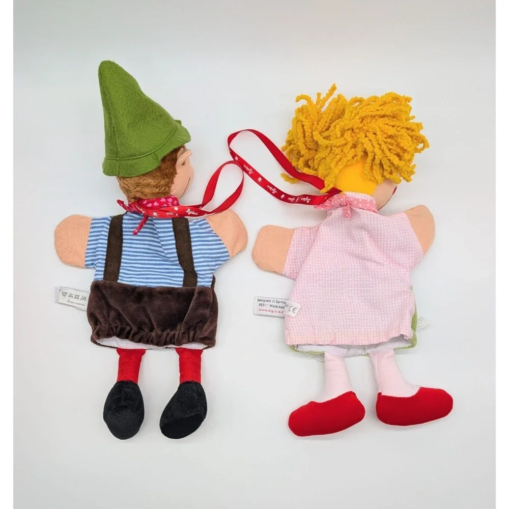 Set Of 2 Sigikid Plush Hand Puppets Boy & Girl Germany My Little Theatre